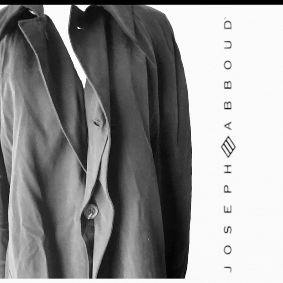 Joseph Abboud Men's Suit Full Length Overcoat Black Trench Sz 48L - Picture 2 of 9